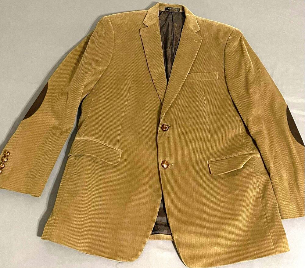 Lauren Ralph Lauren Brown Corduroy 2-Button Sport Coat Blazer 42R Elbow Patches